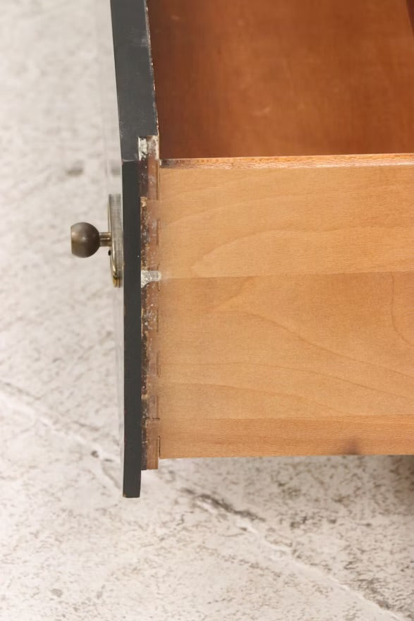 Mid Century Modern Leather Clad Wood Gentleman's Chest, Mid-20th Century ITMGQ37661