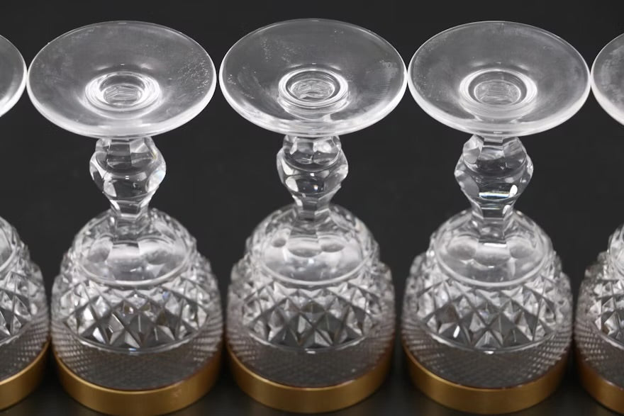 Bohemian Style Crystal Gilt Rim Cordial Glasses, Early to Mid-20th Century ITMGQ27294