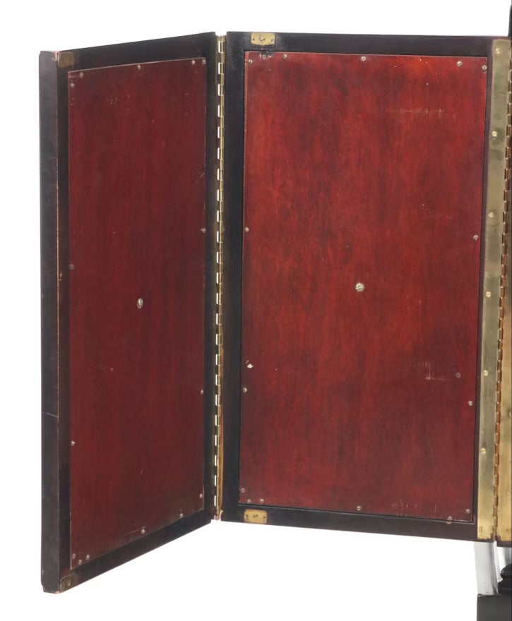 Mid Century Modern Leather Clad Wood Gentleman's Chest, Mid-20th Century ITMGQ37661