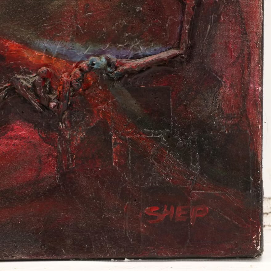 Alison Shepard Mixed Media Portrait Painting "Laura II," 1998