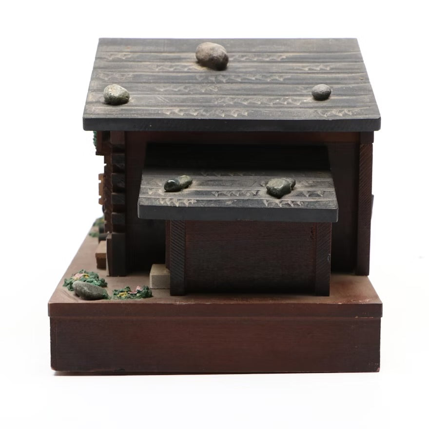 Vintage Swiss Chalet Style Wooden Musical Jewelry Box