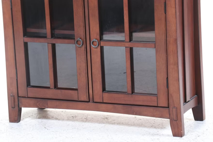 Arts and Crafts Style Glass Front Bookcase ITMGQ23290