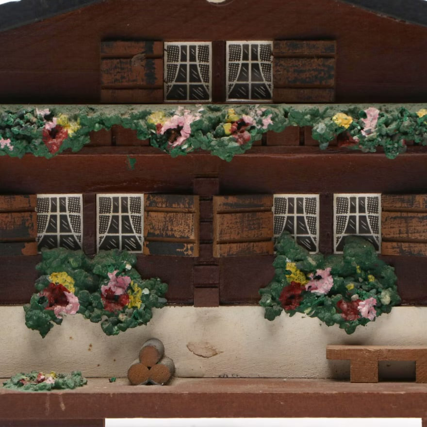 Vintage Swiss Chalet Style Wooden Musical Jewelry Box