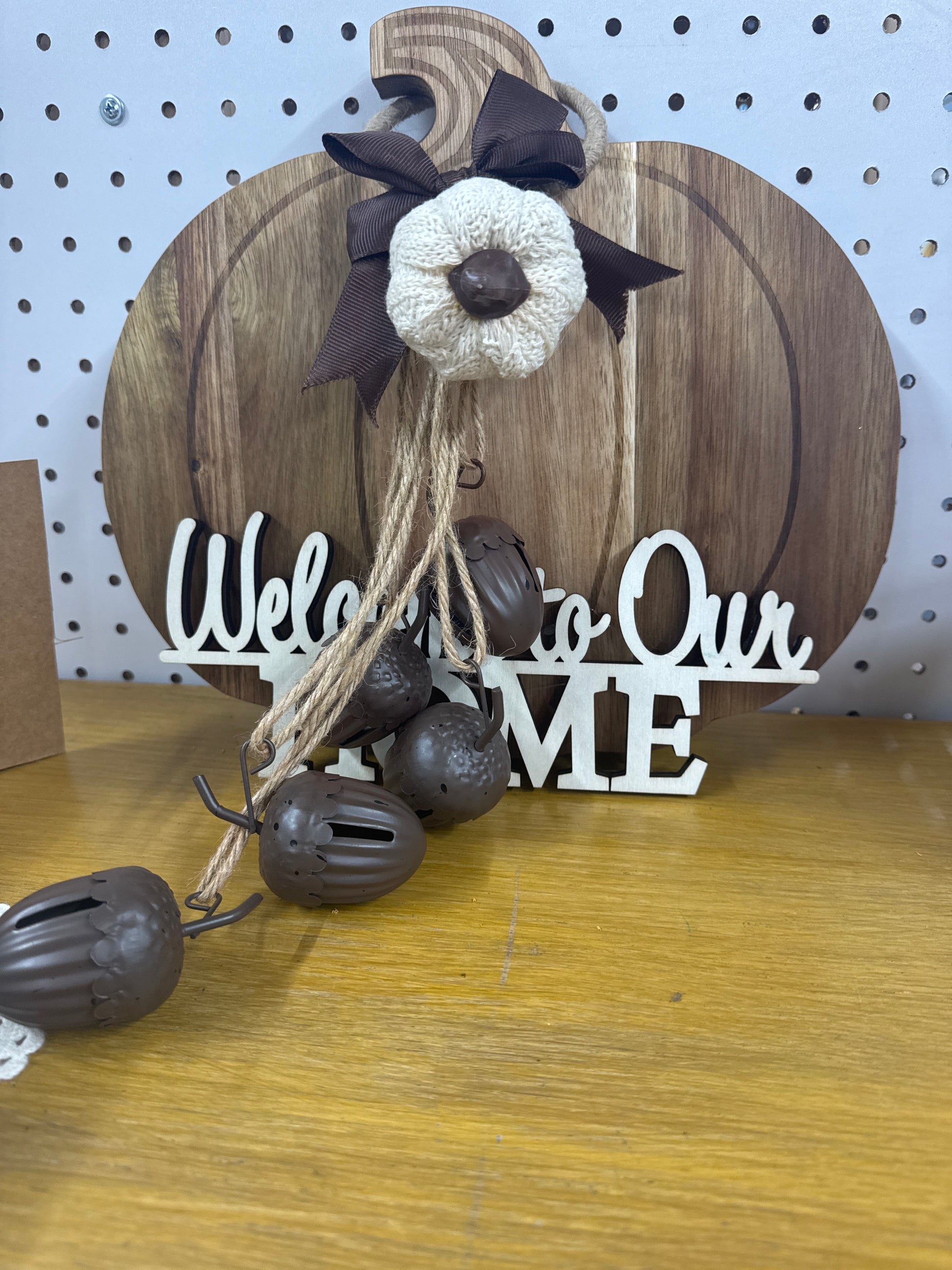 Wooden Pumpkin with Decor