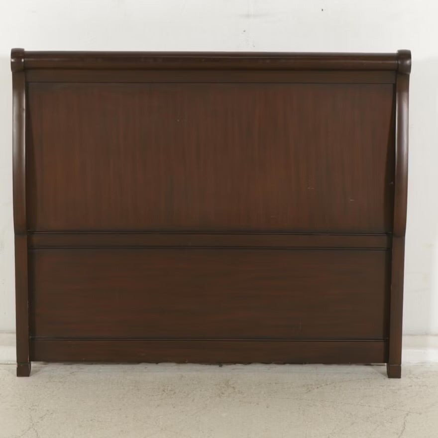 Charles P. Rogers Mahogany Twin Size Sleigh Bed with Metal Frame ITMGP91635