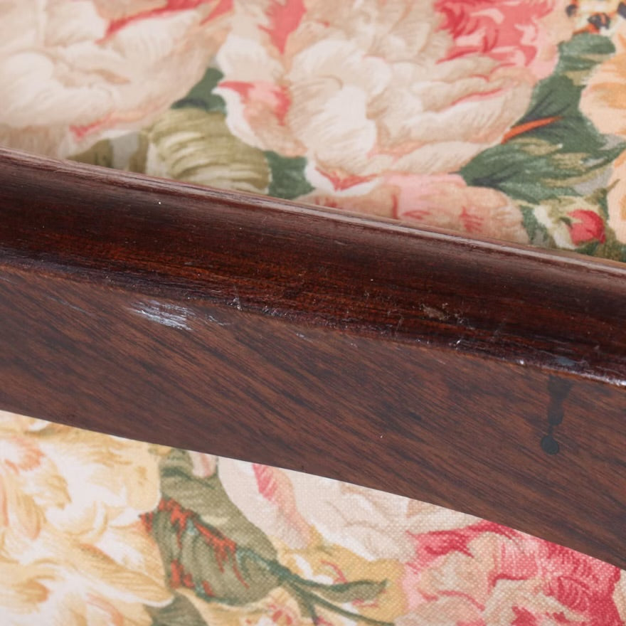 Victorian Rococo Revival Carved Walnut and Upholstered Rocking Chair ITMGP75498