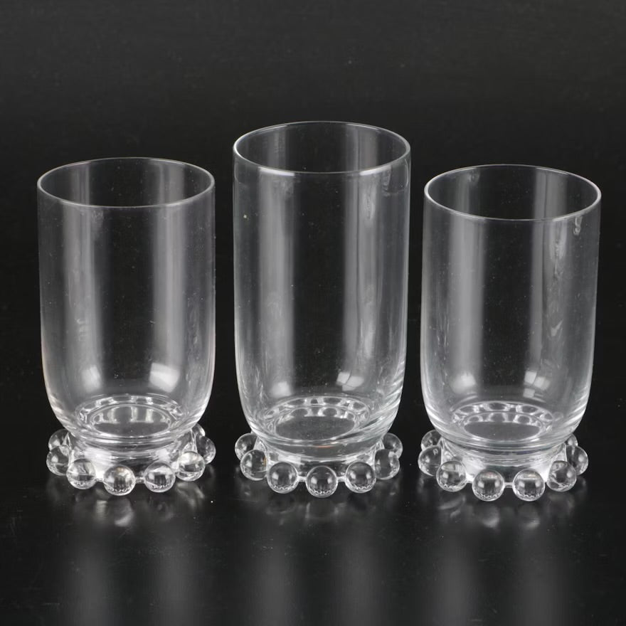 Imperial Hobnail Glass Snack Plates, Cups, and Other Tableware ITMGQ30121