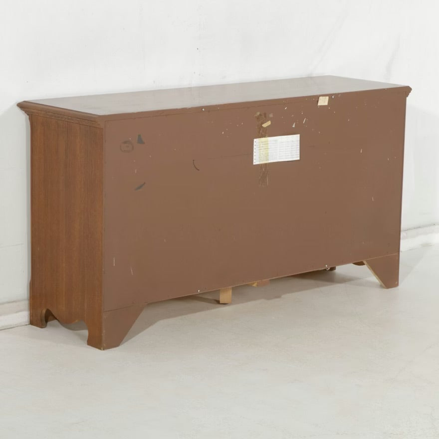 Thomasville Federal Style Oak Dresser and Mirror