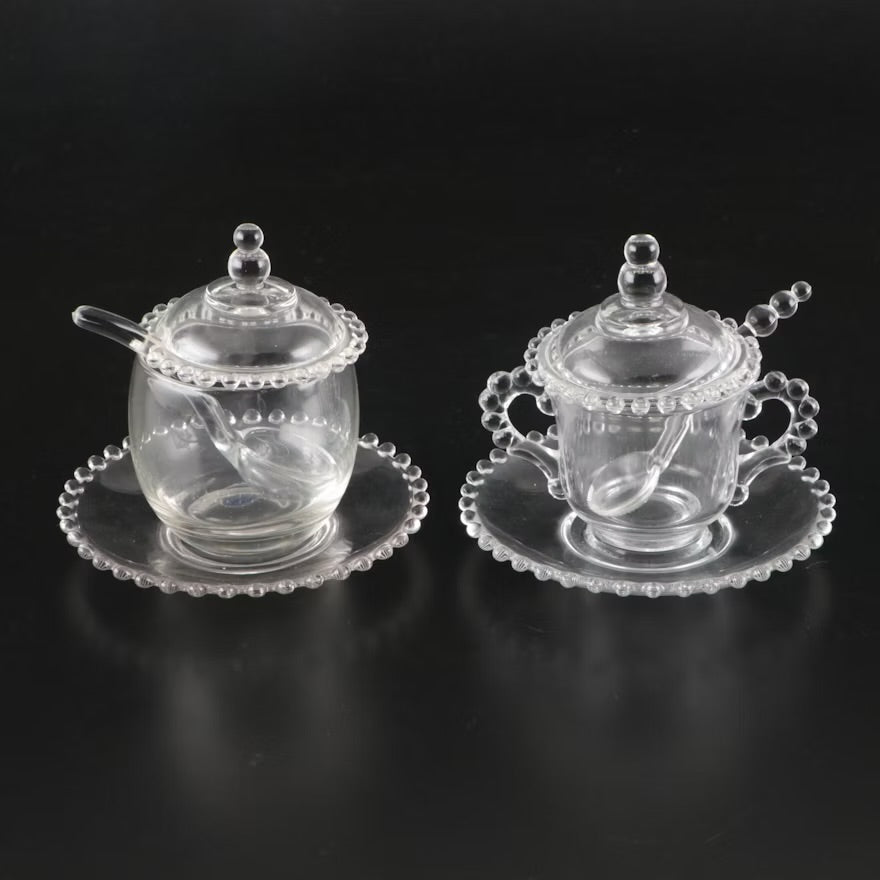 Imperial Hobnail Glass Snack Plates, Cups, and Other Tableware ITMGQ30121