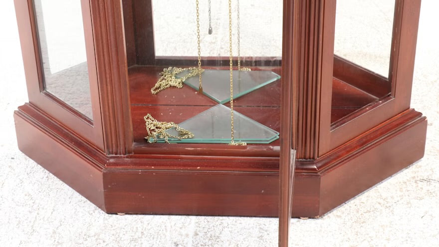 Ridgeway Colonial Style Display Cabinet Grandfather Clock