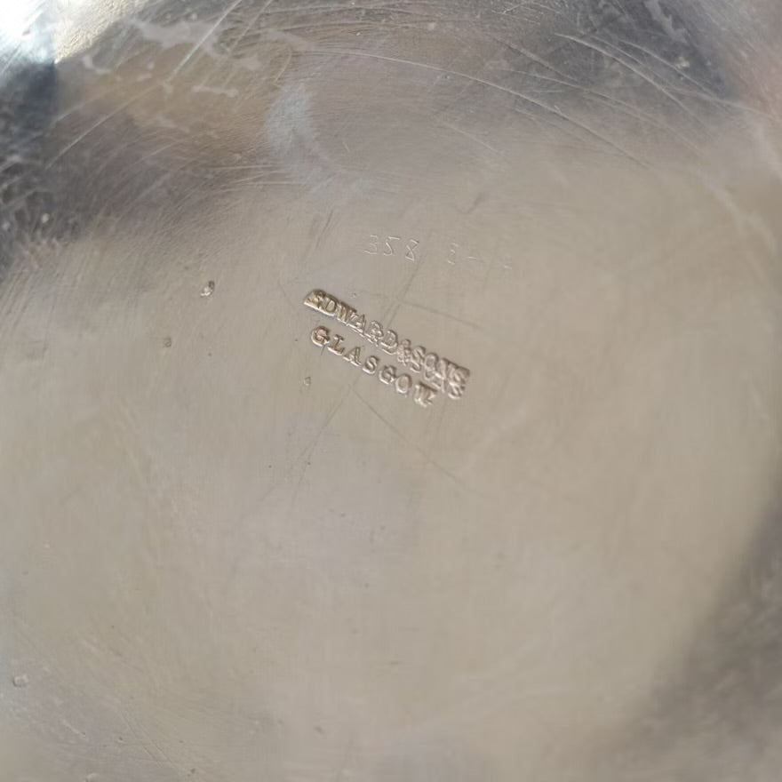 Edward & Sons Silver Plate Wine Bottle Coaster with Plates and Strainer