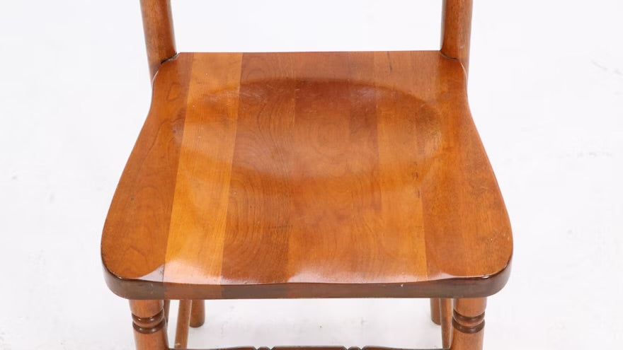 Child's Size Colonial Style Maple Kneehole Desk with Ladderback Chair ITMGQ17681