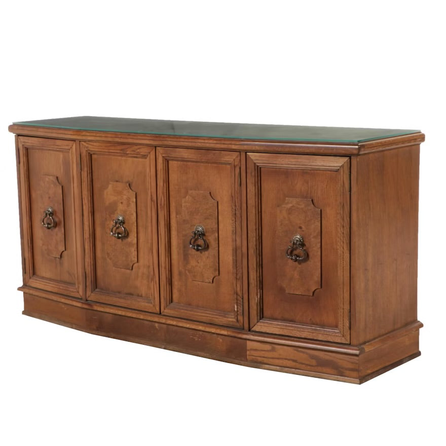 Mid Century Spanish Baroque Style Walnut Finish Credenza, Mid to Late 20th C. ITMGM40670