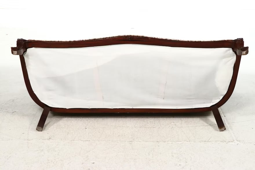 Victorian Style Carved Loveseat with Scrolling Foliate Motif