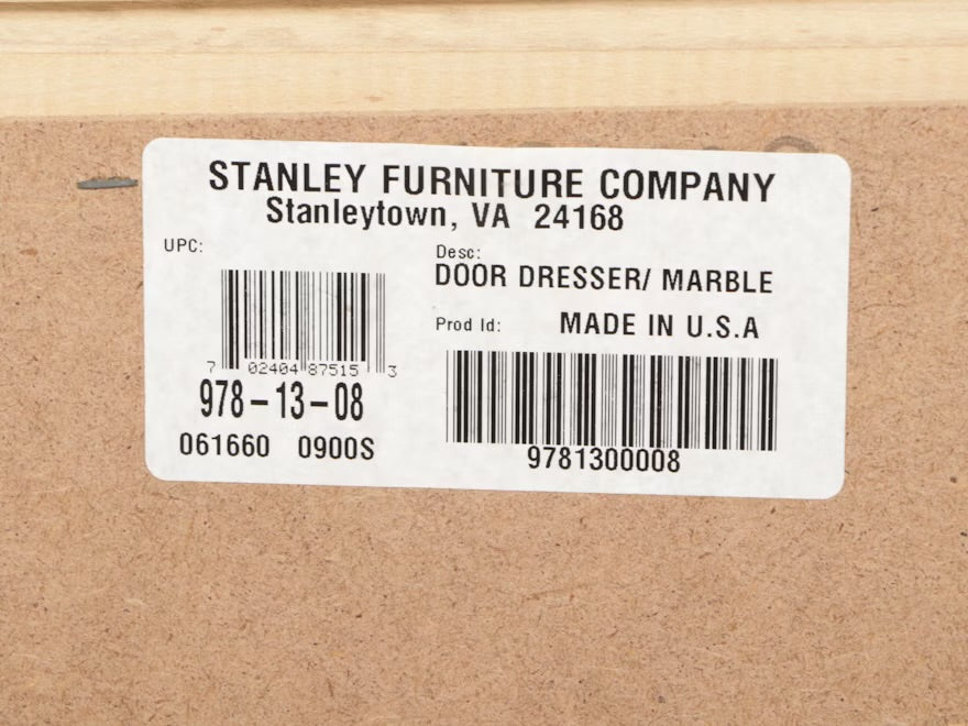 Stanley French Regency Style Marble Top Wood Dresser with Mirror ITMGQ17362