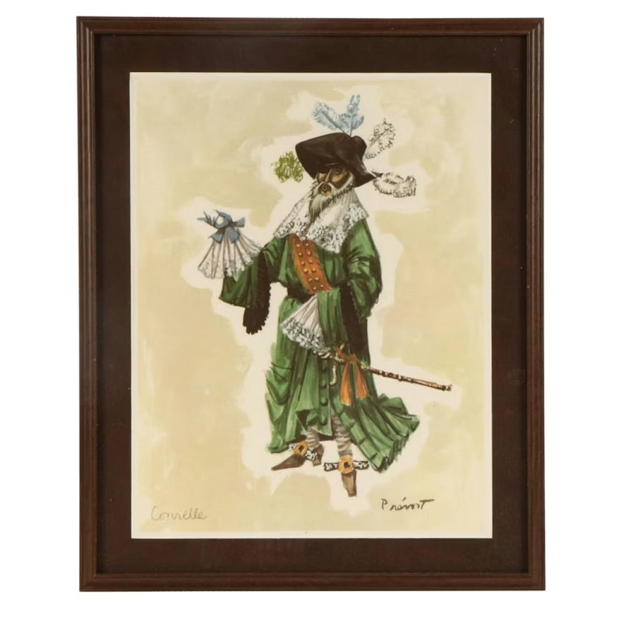 Robert Prévost Offset Lithograph Costume Design Print, Circa 1959