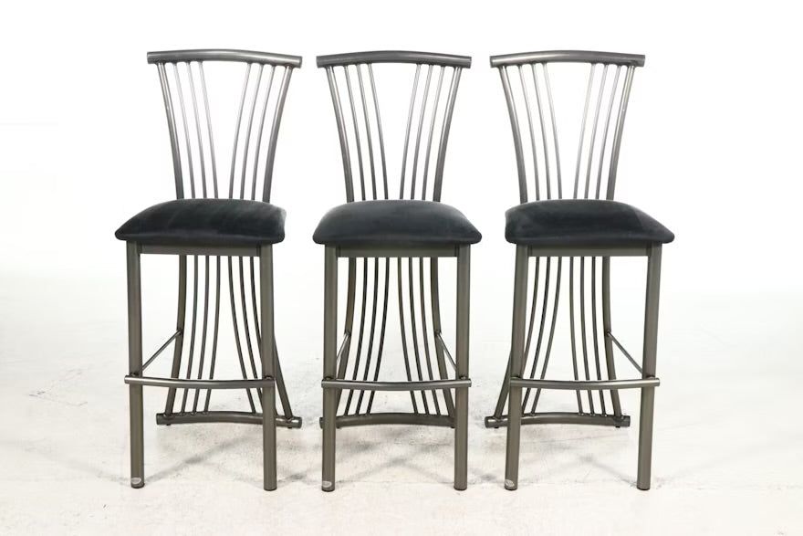 Amisco Metal Barstools with Microfiber Seats