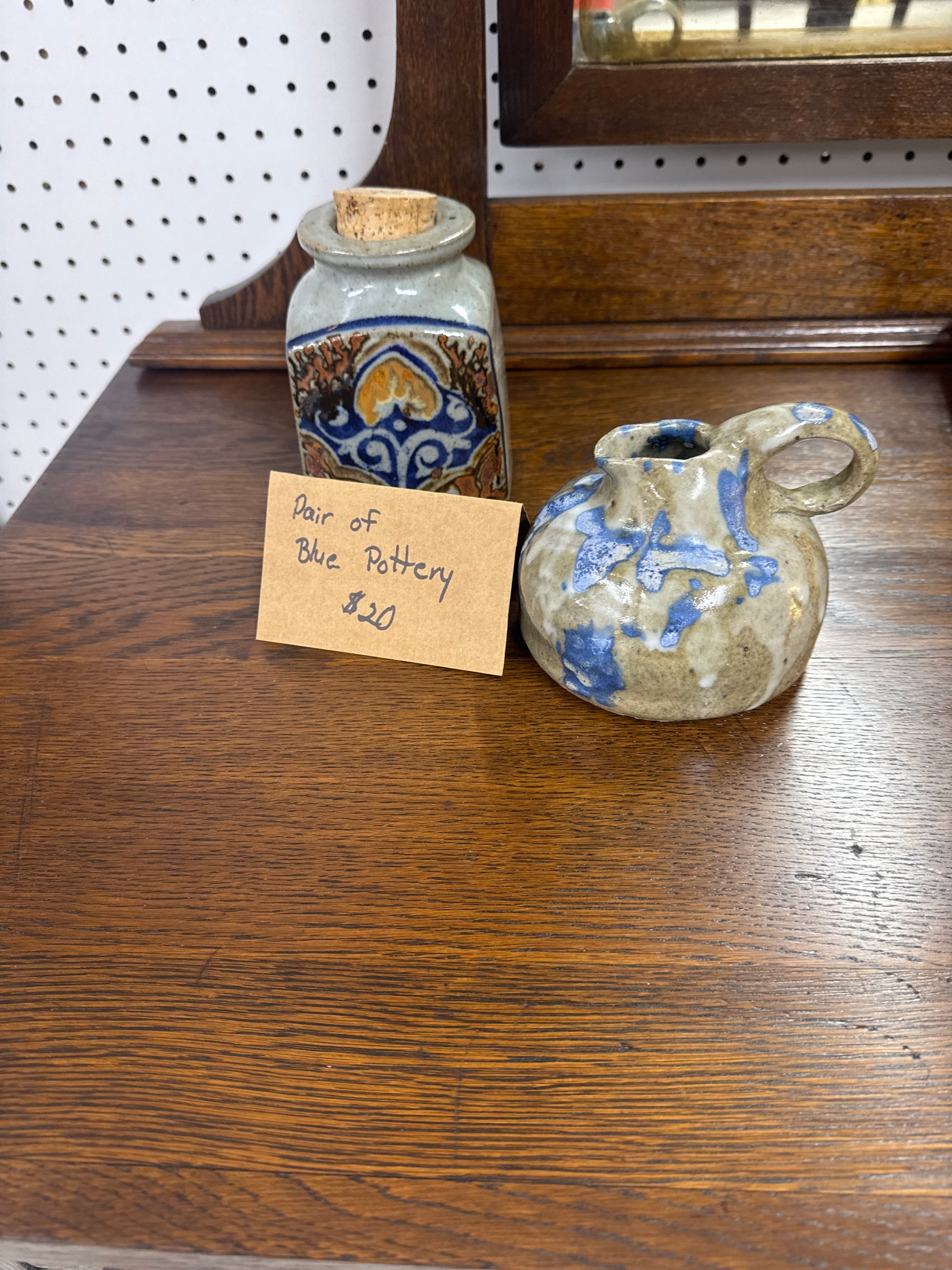 Pair of Blue Pottery