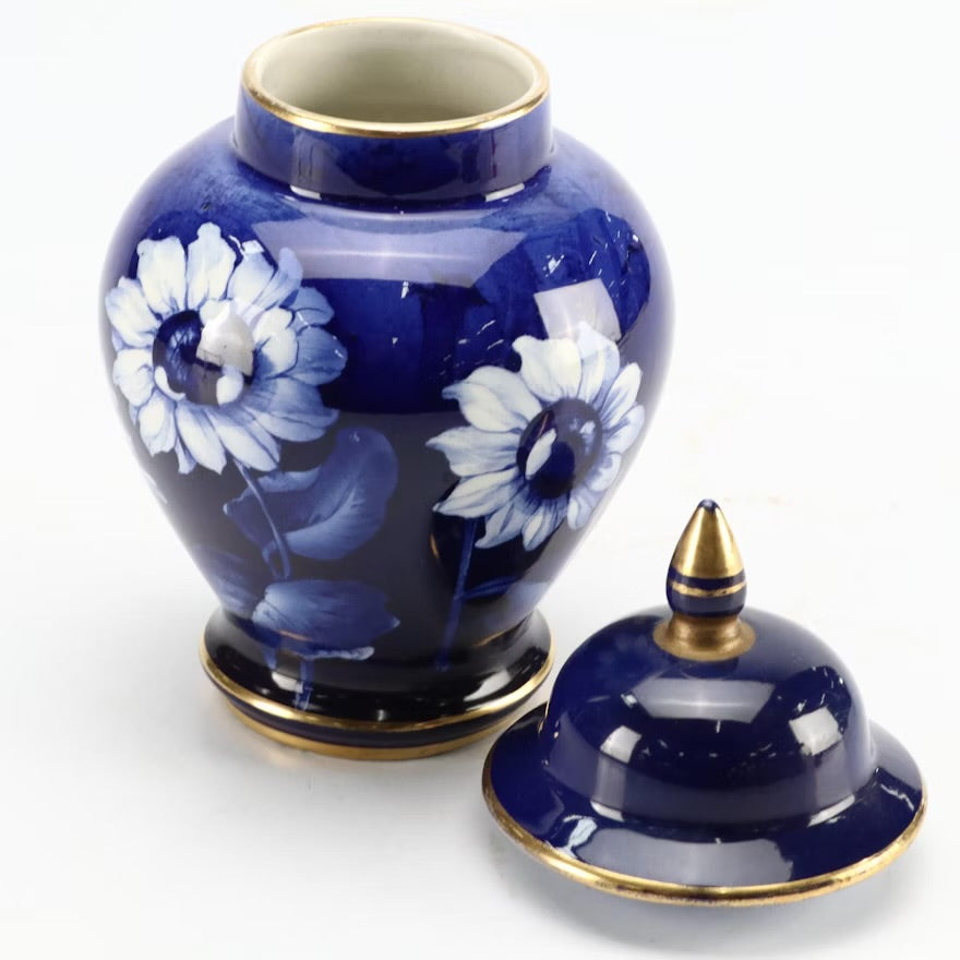 Ransburg Pottery Cookie Jar with German Porcelain Urn, Mid to Late 20th Century ITMGQ27753