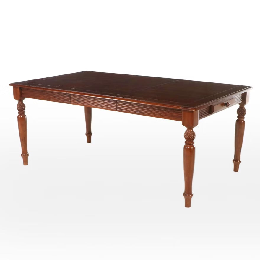 American Signature Victorian Style Mahogany Finish Extending Dining Table ITMGQ20175