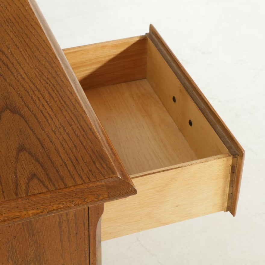 Thomasville Federal Style Oak Dresser and Mirror