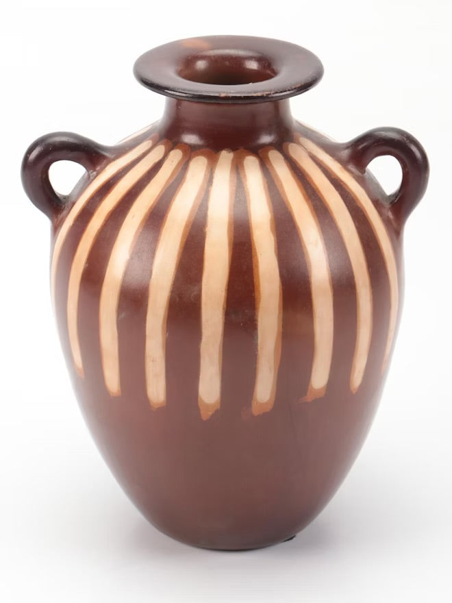 Jose Sosa Signed Ceramic Handled Vase with Wheel Thrown Stoneware Pot ITMGQ11644