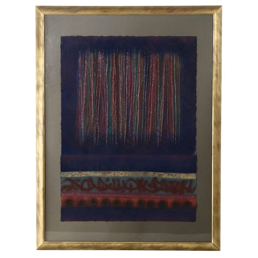 Abstract Embossed Mixed Media Drawing, 21st Century