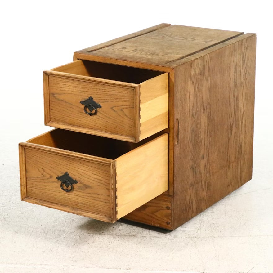 Pair of Oak Two-Drawer Cabinets, 20th Century ITMGP73782