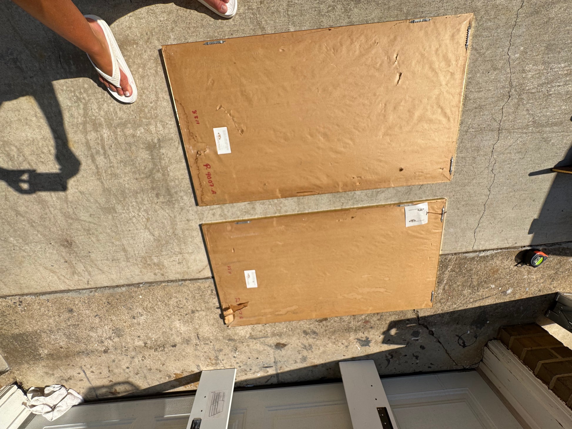 Two Large Vintage Pictures with Blue, Cream, & White trimmed in Gold for the low price of $20 both