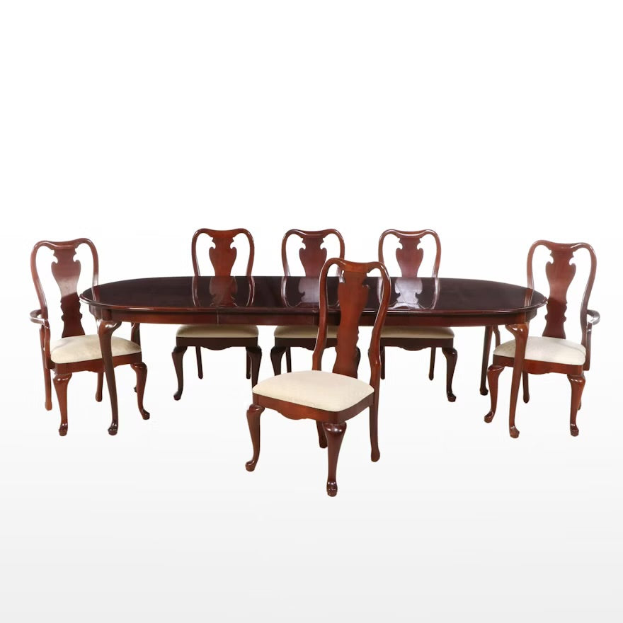 Thomasville Queen Anne Style Cherry Dining Set
