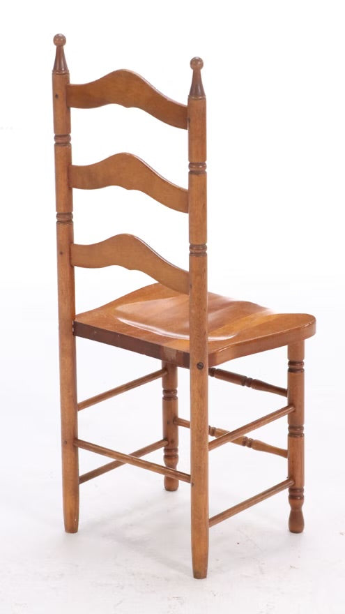 Child's Size Colonial Style Maple Kneehole Desk with Ladderback Chair ITMGQ17681