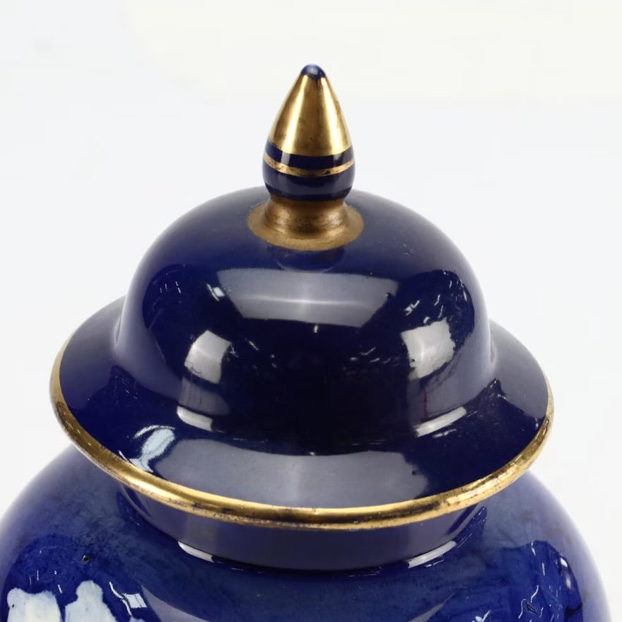 Ransburg Pottery Cookie Jar with German Porcelain Urn, Mid to Late 20th Century ITMGQ27753