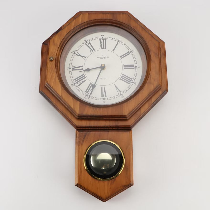 Pennsylvania House Regulator Style Wooden Wall Clock