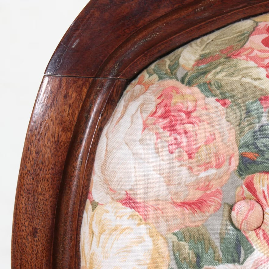 Victorian Rococo Revival Carved Walnut and Upholstered Rocking Chair ITMGP75498