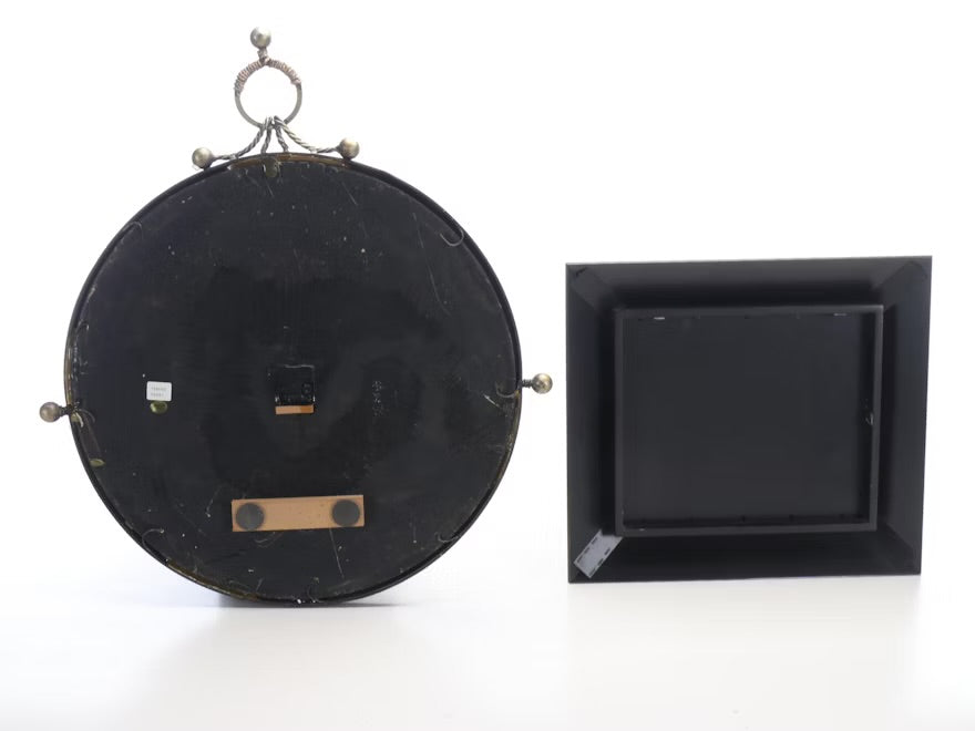 Resin Wall Clock with Wood Square Wall Mirror ITMGQ28418