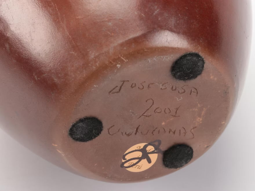 Jose Sosa Signed Ceramic Handled Vase with Wheel Thrown Stoneware Pot ITMGQ11644