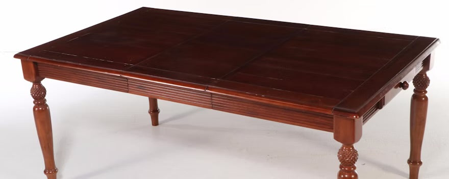 American Signature Victorian Style Mahogany Finish Extending Dining Table ITMGQ20175