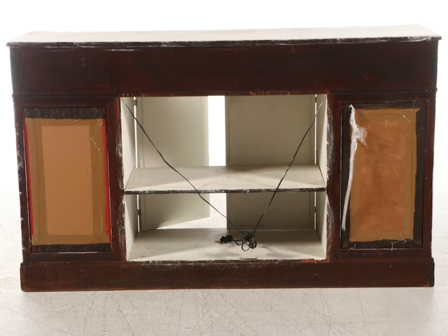 George III Style Painted Mahogany Buffet with Mirrored Doors, 20th Century