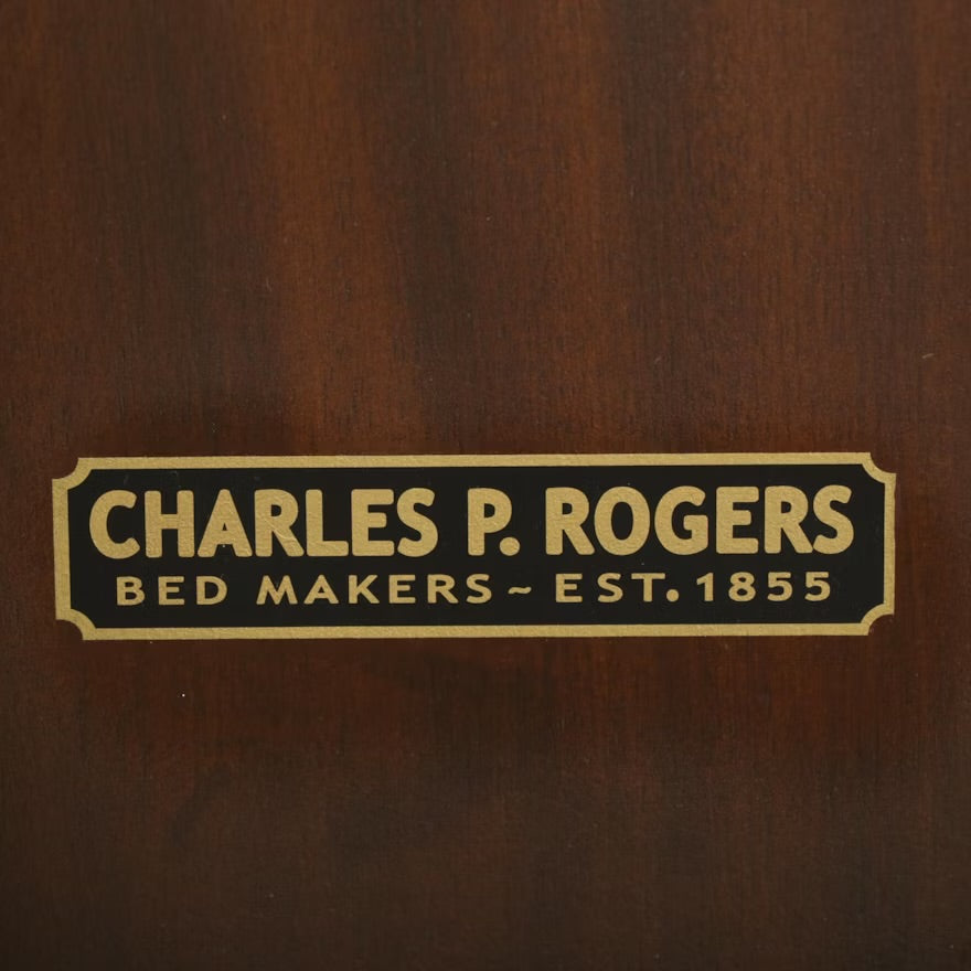 Charles P. Rogers Mahogany Twin Size Sleigh Bed with Metal Frame ITMGP91635