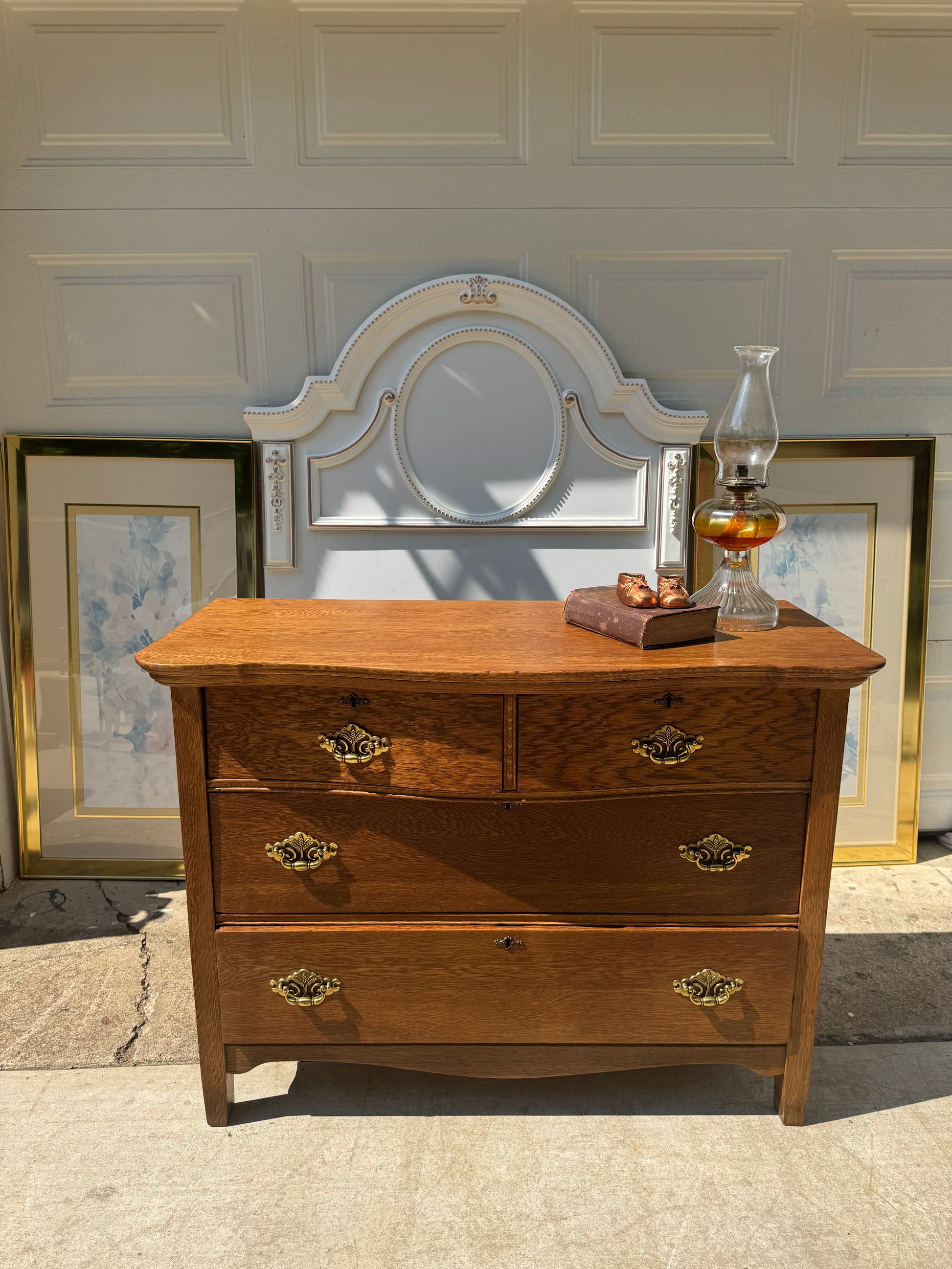 Antique Tiger Oak Chest