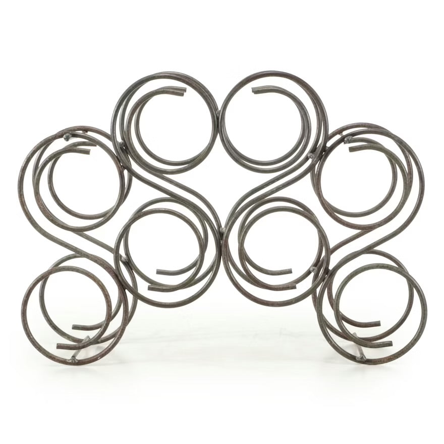 Swirled Wrought Iron Wine Rack