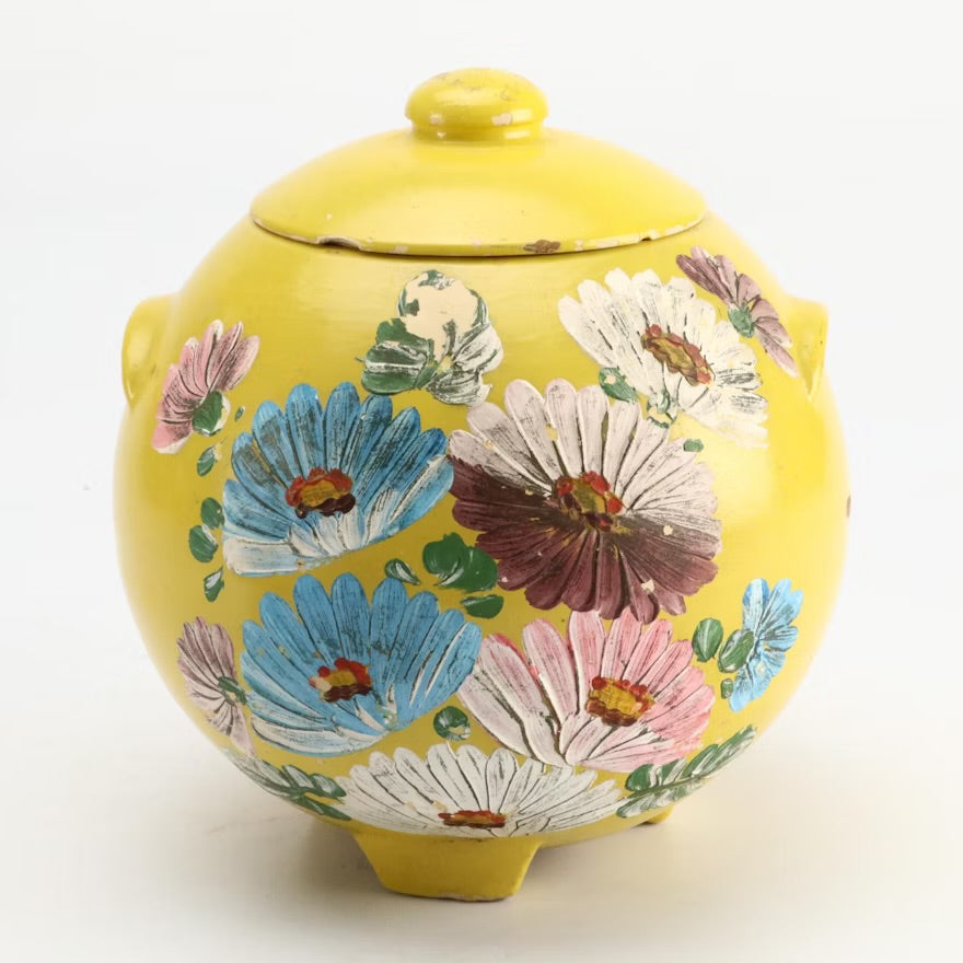Ransburg Pottery Cookie Jar with German Porcelain Urn, Mid to Late 20th Century ITMGQ27753