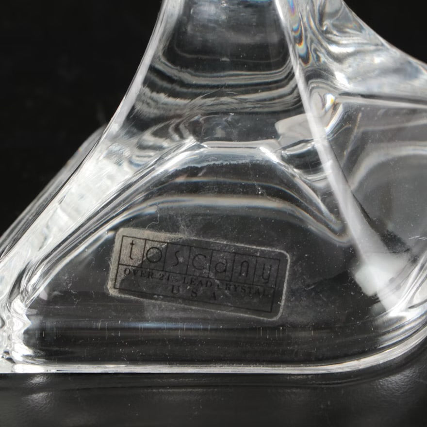 Tuscany Crystal Floral Form Candle Holders with Other Decanters and Goblets #ITMQ27853