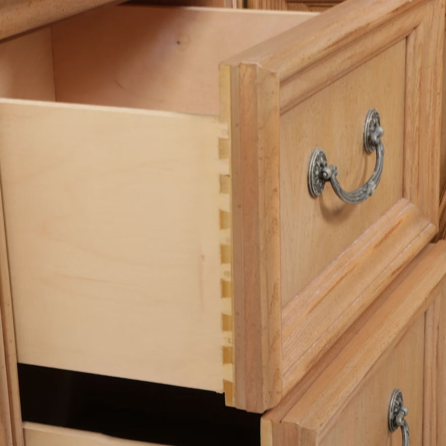 Stanley French Regency Style Marble Top Wood Dresser with Mirror ITMGQ17362