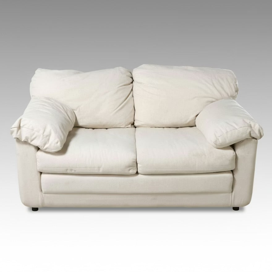 Cream Upholstered Loveseat