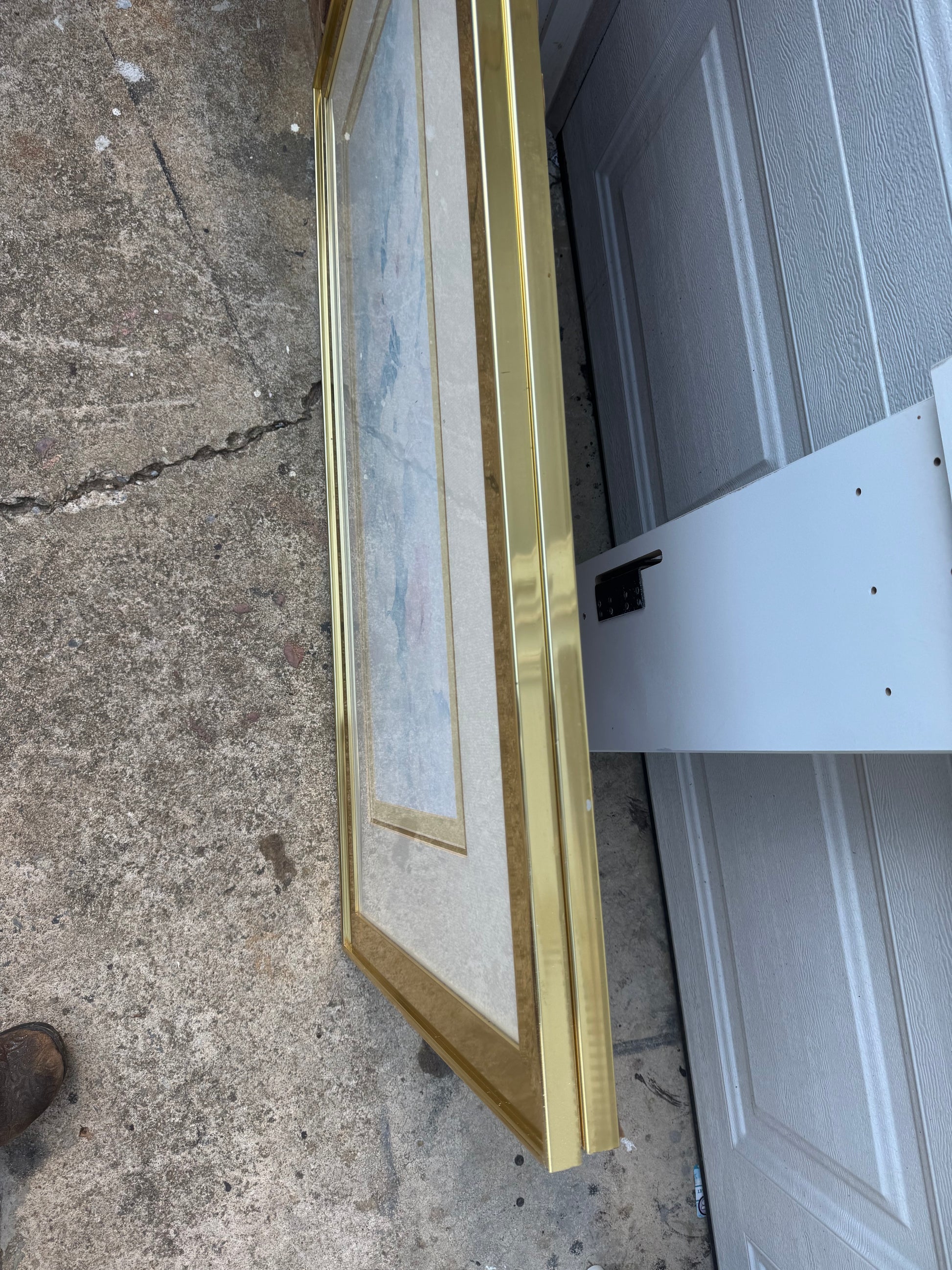 Two Large Vintage Pictures with Blue, Cream, & White trimmed in Gold for the low price of $20 both