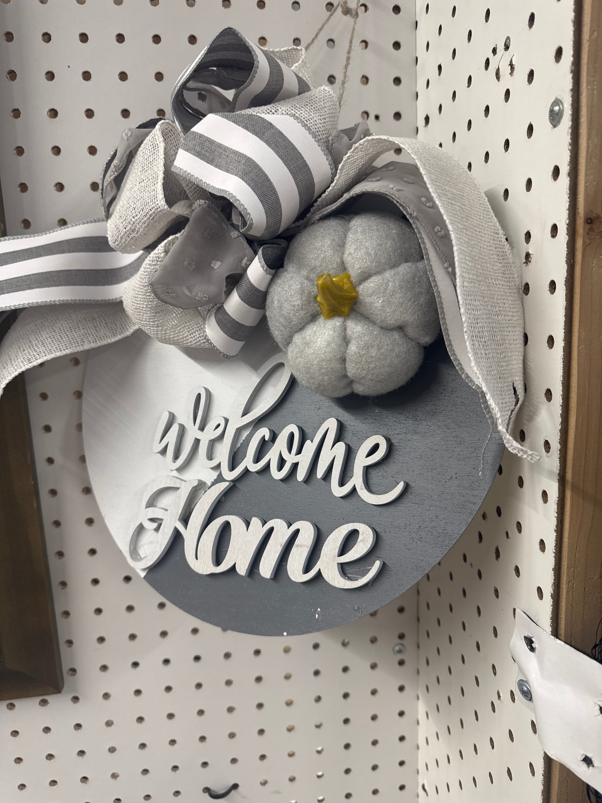 Grey Welcome Home Sign