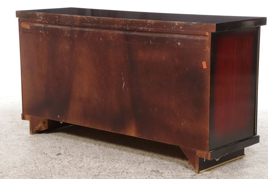 Mid Century Modern Leather Clad Walnut Credenza, Mid-20th Century ITMGQ37656