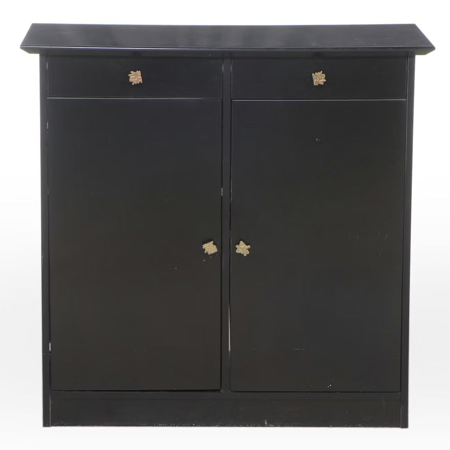 Black-Painted Wood Bar Cabinet ITMGR17412
