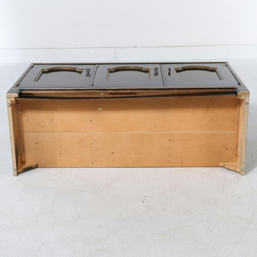 Casard Black Lacquered and Parcel Gilt Cabinet with Wall Mirror 

#ITMGR17468